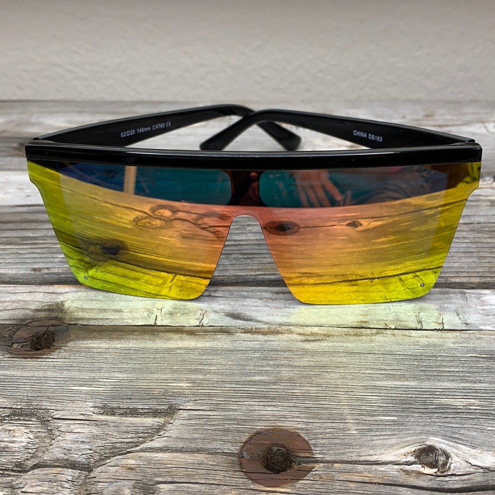 Reflective Shield Mirrored Sunglasses